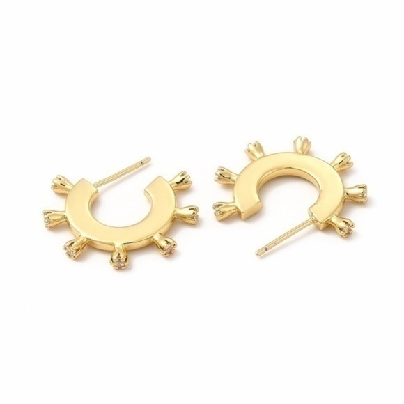 Rack Plating Brass Micro Pave Cubic Zirconia Stud Earrings for Women, Long-Lasti - Picture 1 of 5